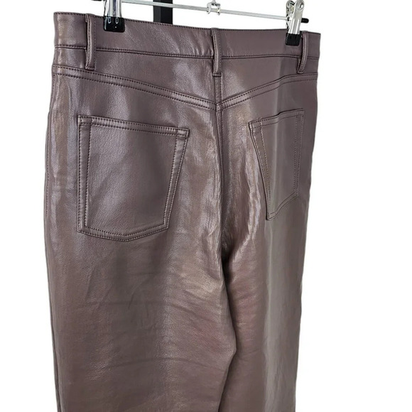 Aritzia Wilfred The Melina Pant Size 6 High Rise  Straight Leg Vegan Leather - Picture 6 of 8